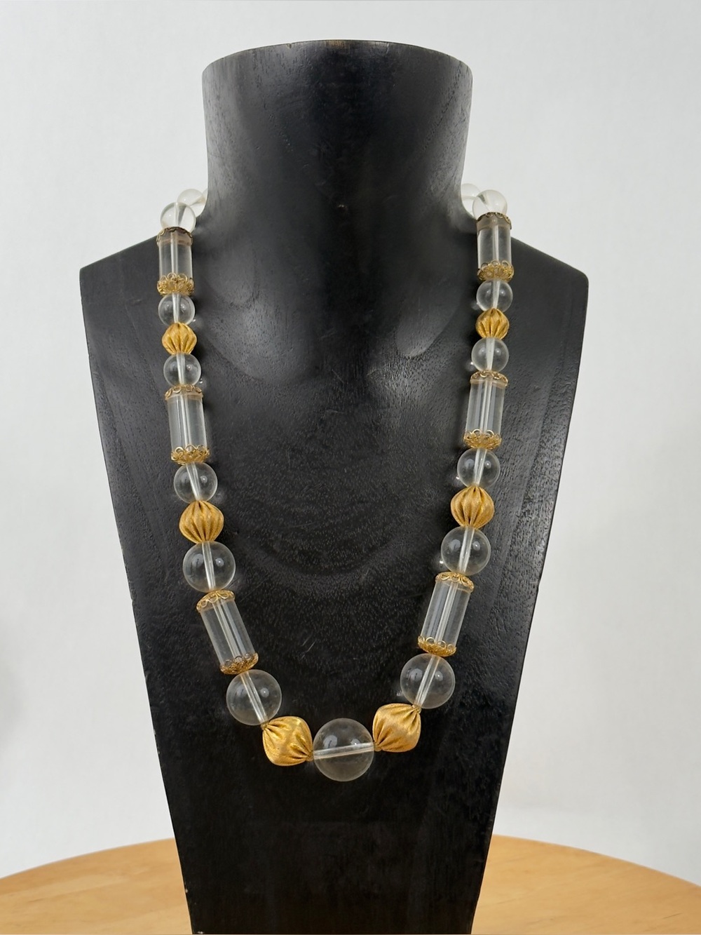 Mid-Century Modern Lucite Beaded Necklace Vintage 1960’s Chunky Beaded Mod/Go-go